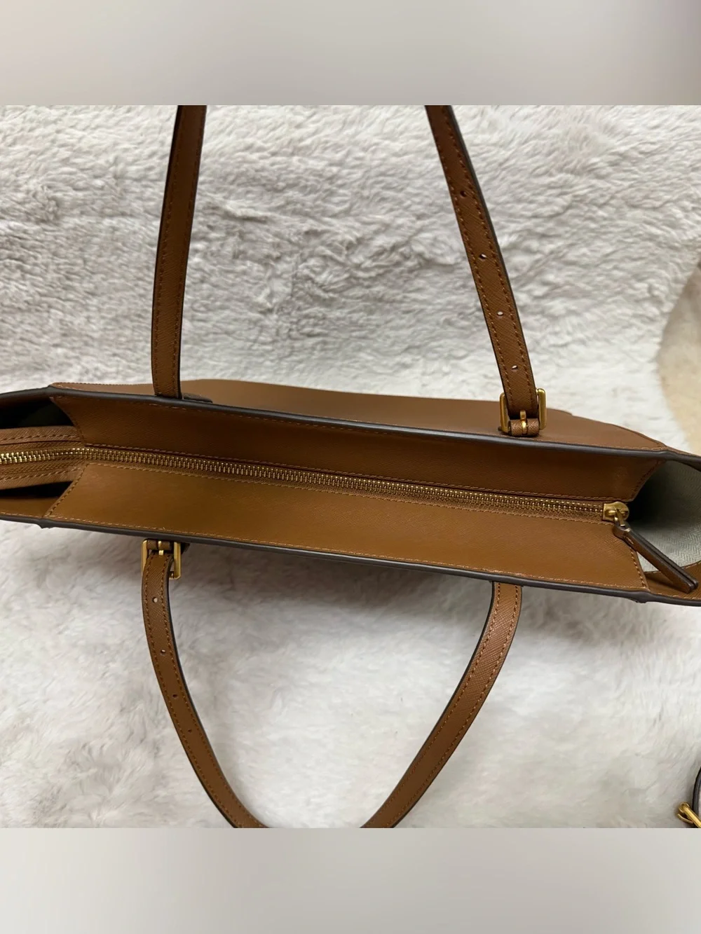 Tory Burch Emerson Small  “Moose” Saffiano Calfskin Leather Tote